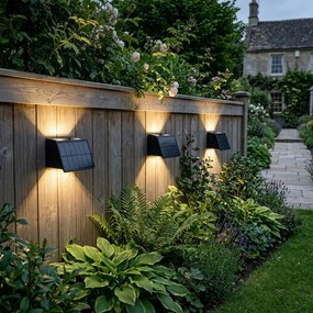 3x Mitch Solar Up en Down Muurlamp Zwart