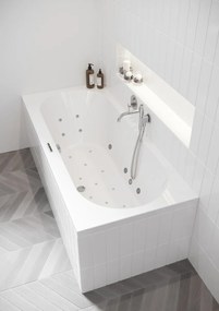Riho Carolina bubbelbad 190x80cm wit glans met touchbediening, 6 + 4 + 2 hydrojets en 11 aerojets