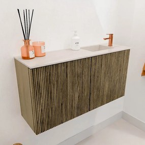 Mondiaz Joya DLux 80cm toiletmeubel dusk met wastafel faye rechts 1 kraangat meli