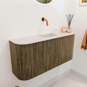 Mondiaz Joya DLux 95cm toiletmeubel ronding links/rechts dusk met wastafel faye midden zonder kraangat meli