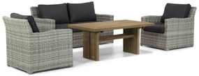 Stoel en Bank Loungeset 4 personen Wicker Grijs  Garden Collections Giardino/Brighton