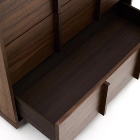 Kave Home Onix Walnoot Ladenkast Japandi - 100x50x78cm.