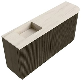Mondiaz Joya DLux 90cm toiletmeubel ronding rechts shadow met wastafel faye links zonder kraangat meli
