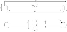 Mueller Round messing glijstang+glijstuk rond 650mm