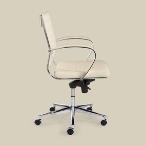 Design Bureaustoel Van Wit PU-leder