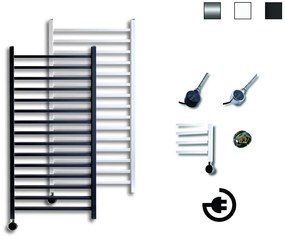 Sanicare Qubic elektrische radiator met thermostaat 125x60cm wit