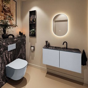 Mondiaz Ture DLux toiletmeubel 100cm clay met wastafel lava midden met kraangat