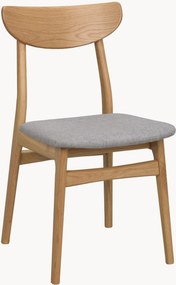 Eetkamerstoelen Rodham van eikenhout met gestoffeerde zitvlak, 2-delig