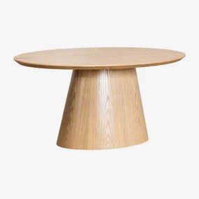 Ovale Eettafel 160-200x100 Cm Uitschuifbaar In Mdf En Fineer Gala Natuurlijk Hout - Sklum