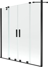 Mexen Velar Duo Badwand 2-delige schuifwand 140 x 150 cm, transparant, zwart - 896-140-000-02-70