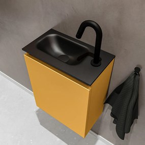 Mondiaz Ture 40cm toiletmeubel ocher met wastafel urban links 1 kraangat