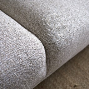 Moderne Hoekbank Beige Ottomane Links