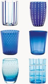 Handgemaakte waterglazen Melting Pot, 6-delig