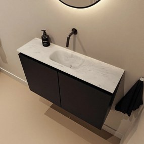 Mondiaz Ture DLux toiletmeubel 80cm urban met wastafel opalo midden zonder kraangat