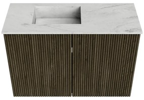 Mondiaz Joya DLux 60cm toiletmeubel shadow met wastafel faye links 1 kraangat opalo