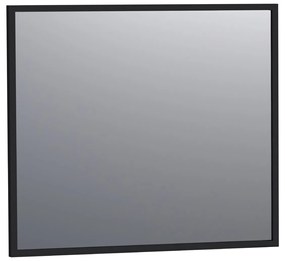 Brauer Onyx rechthoekige spiegel 80x70cm zwart geborsteld