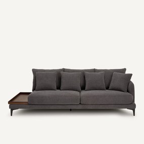 Halve bank met tafelblad, van gevlochten polyester, MODERNISTE