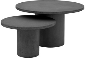 Goossens Salontafel Stone rond, beton grijs, urban industrieel, 70 x 40 x 70 cm