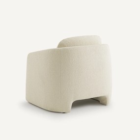 Lage fauteuil in bouclette stof, Warren