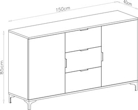 Kast LANA 04 beige - STAANDE 2-DEURS KAST MET LADEN