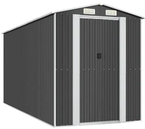 vidaXL Tuinschuur 192x440x223 cm gegalvaniseerd staal antracietkleurig