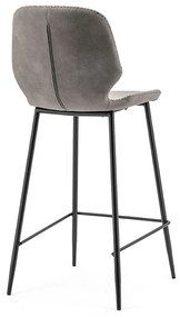 By-Boo Seashell Hoge Barstoel Kunstleer Grijs