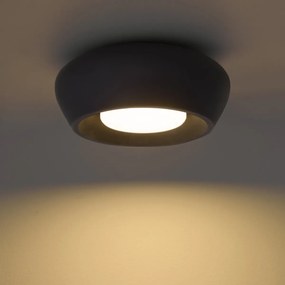 Moderne plafondlamp zwart rond - Concerto
