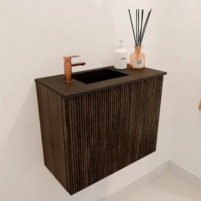 Mondiaz Joya 50cm toiletmeubel walnut met wastafel faye links 1 kraangat urban