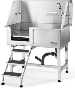 VEVOR Professionele Hondenverzorgingsbak 965,2 mm Roestvrijstalen Huisdierbad Hondenwasstation max. 100 kg Hondenverzorgingsdouche Hondenwassysteem Huisdierverzorgingsbak Hondendouche Wasbak