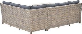 Garden Impressions Alaska lounge dining set 6-delig links - vintage willow - light teak vironwood