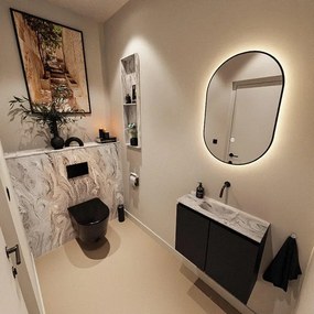 MONDIAZ TURE-DLUX 60cm toiletmeubel Urban. EDEN wastafel Glace positie midden. Zonder kraangat. TUREDX60URBM0GLA