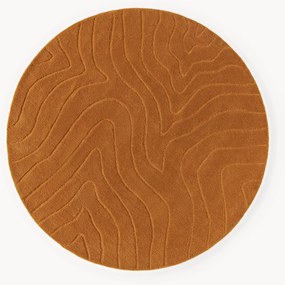 Rond wollen vloerkleed Aaron, handgetuft