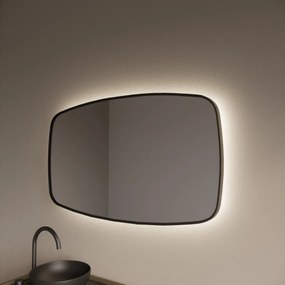 Gliss Design Epos spiegel met LED-verlichting 160x70cm horizontaal mat zwart