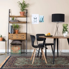 Wandrek Metaal Met Hout - 78x40x180cm.
