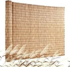 VEVOR Natuurlijk Rieten Hek, 1,22 x 5 m, Rieten Privacy Scherm, Balkon Hekrol van Riet voor Achtertuin, Decoratieve Hek voor Tuinschermscheiding, Privacy Paneelgordijn