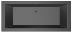 Xenz Society Duobad - 180x80x53 - afvoer Midden - acryl - ebony 6853-29