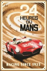 Metalen wandbord 24h du Mans - Red Car 1963, (20 x 30 cm)