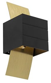 Design wandlamp zwart met goud - Amy Design G9 kubus / vierkant Binnenverlichting Lamp