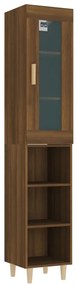 vidaXL Hoge kast 34,5x34x180 cm bewerkt hout bruineikenkleurig