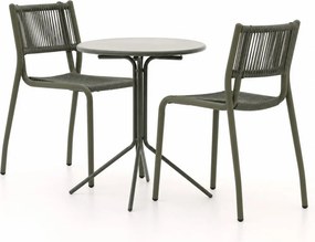 Diningset Manifesto  | 2 personen aluminium | Tuinset stapelbaar | 3-delig | Kees Smit Tuinmeubelen