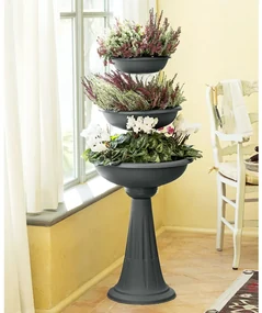 vidaXL Bloementoren Ø50x114 cm grijs