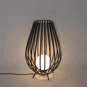 Design vloerlamp zwart met opaal 70 cm IP44 - Angela