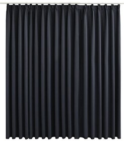 vidaXL Gordijn verduisterend met haken 290x245 cm zwart