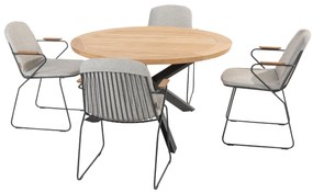 4 Seasons Veneto/Prado ronde tuinset - Ø130 cm. - stapelbaar
