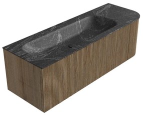 Mondiaz Kurve-dlux 135cm badmeubel ronding rechts dusk met 1 lade en deur en wastafel big medium links zonder kraangat lava