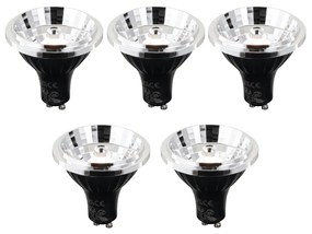 Set van 5 GU10 3-staps dimbaar in Kelvin LED lampen 70mm 6W 500 lm 2200 - 3600K