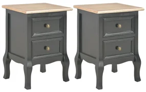 vidaXL Nachtkastjes 2 st 35x30x49 cm MDF zwart