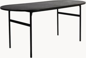 Ovale eettafel Marcio met houtlook tafelblad, 180 x 80 cm