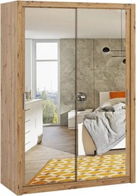 Kledingkast Catromi 106, Artisan eiken, 215x150x62cm, 149 kg, Kledingkast deuren: Schuivend, Aantal planken: 5, Aantal planken: 5