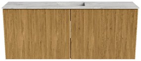 Mondiaz Joya DLux 100cm toiletmeubel oak met wastafel faye midden 1 kraangat glace